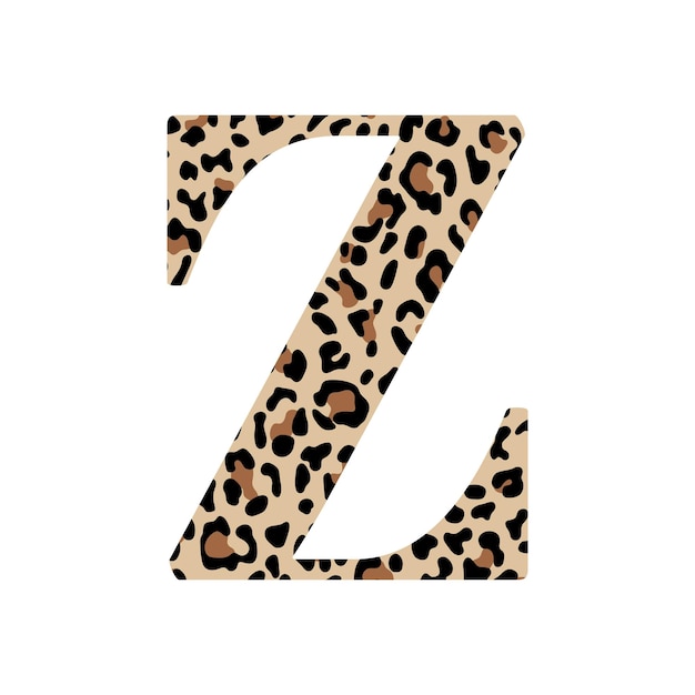 Plik wektorowy leopard letter z luxury monogram wild animal print inicjał