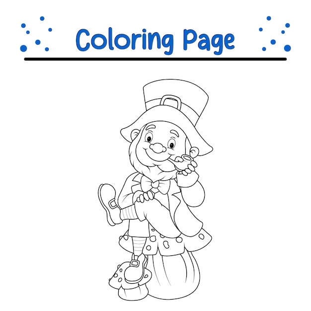 Leprechaun Strona do malowania dla dzieci