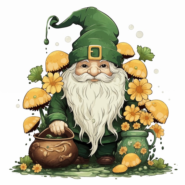 Leprechaun W Zielonych Ubraniach Dzień św. Patryka