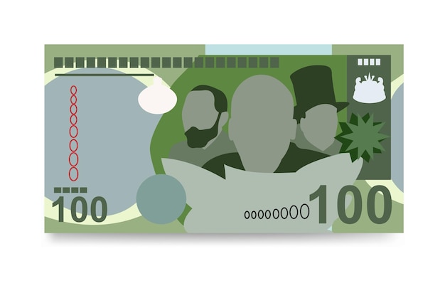 Lesotho Loti Ilustracja Wektorowa Rpa Zestaw Pieniędzy Zestaw Banknotów Pieniądze Papierowe 100 Lsl