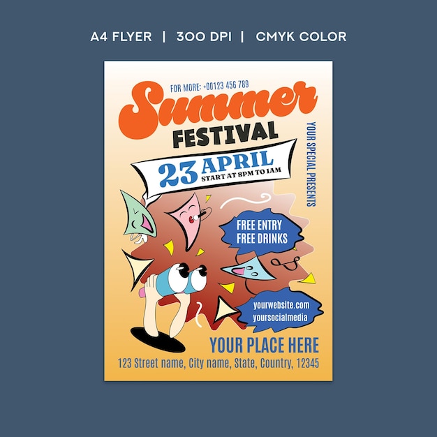 Plik wektorowy letni festiwal flyer