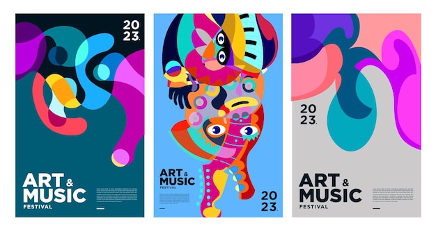 Letni Kolorowy Festiwal Sztuki I Muzyki Szablon Plakatu I Okładki 2023