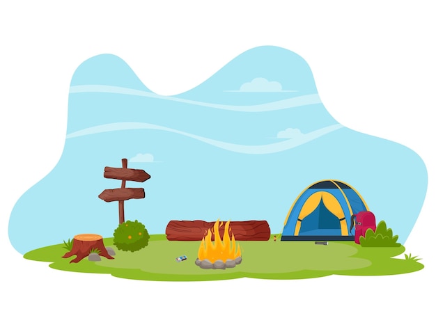 Letni Krajobraz W Lesie Summertime Camping Turystyka Camper Koncepcja Czasu Przygody