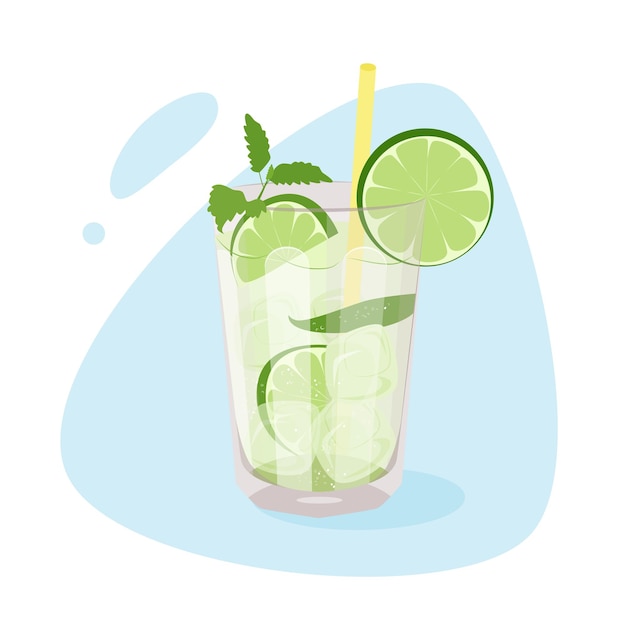 Letnia limonada cytrusowa z kostkami lodu Ilustracja wektorowa