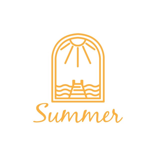 Plik wektorowy letnia minimalistyczna linia projektowania wektorowego logo vintage