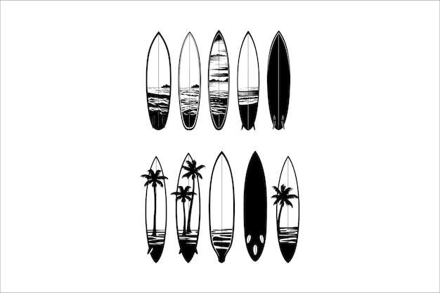 letnia sztuka sylwetki Surfer Surfing Surfboard Ocean Wave Beach Silhouette letnia sylwetka