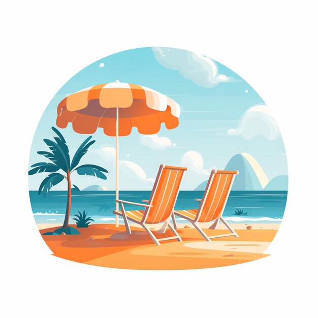 Plik wektorowy letnia wektorowa plaża wakacje morskie wakacje tropikalne ilustracja projektowania podróży tło s