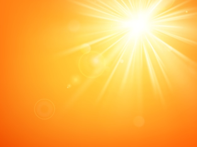Plik wektorowy letnie gorące letnie promienie słońca pękają wraz z odblaskiem soczewki.