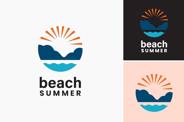 Plik wektorowy letnie logo na plaży to element projektu reprezentujący logo odpowiednie dla firm o tematyce plażowej
