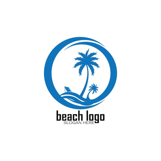 letnie wakacje na wektorze logo tropikalnej plaży