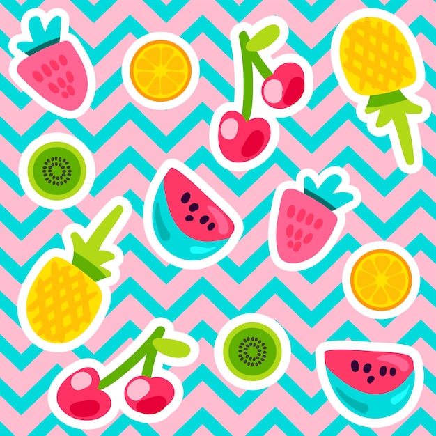 Letnie wzory owoców