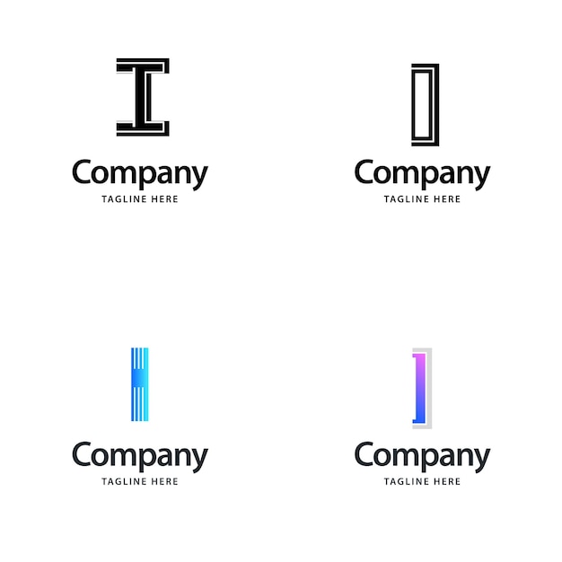 Plik wektorowy letter i big logo pack design kreatywny nowoczesny projekt logo dla twojej firmy