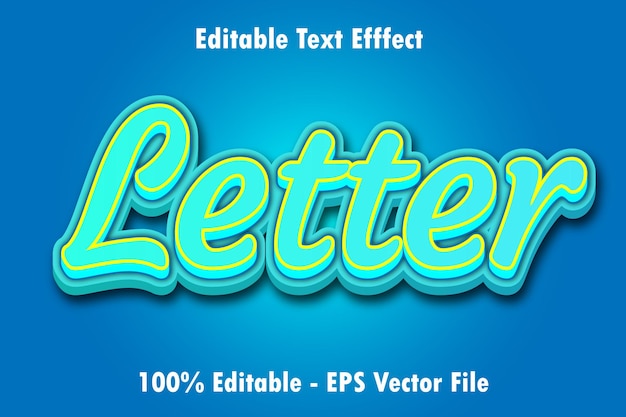 Letter Text Effect 3 D Emboss Gradient style Design
