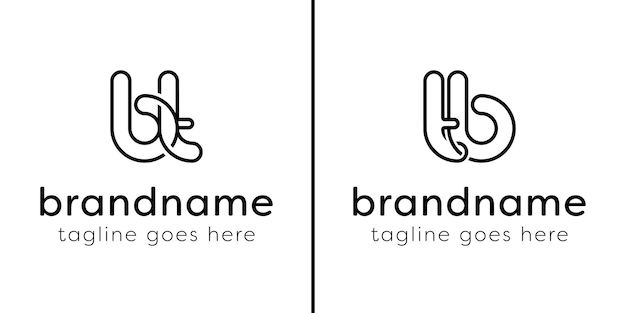 Letters BT and TB Monogram Line Logo suitable for any business with TB or BT initials