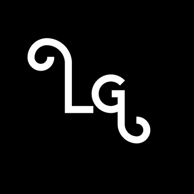 Plik wektorowy lg logo letter design: ikonka logo lg z literami początkowymi, abstract letter lg: minimalistyczny szablon projektu logo lg, wektorowy projekt liter lg z czarnymi kolorami, logo lg.