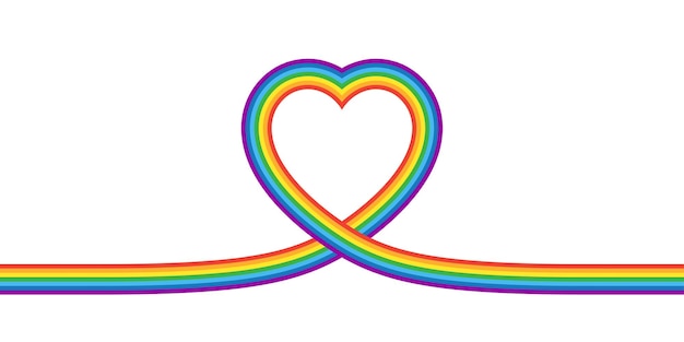 LGBT Rainbow duma w kształcie serca flaga transparent, symbol lesbijek gejów biseksualnych i transpłciowych. Wektor