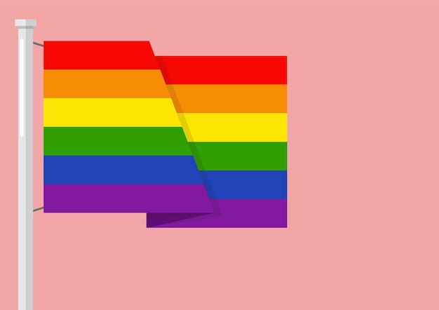 LGBTQ tęczowa flaga z copyspace. Ilustracja wektorowa