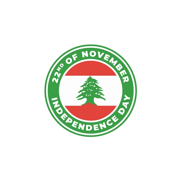 Liban Dzień Niepodległości Logo Flaga Koło Ilustracja Wektorowa