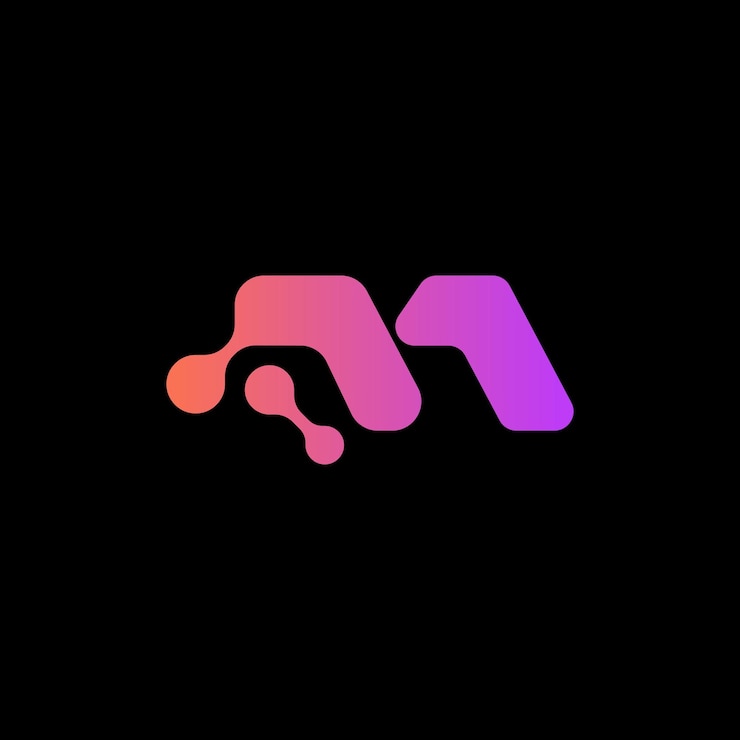 Wektor liczba m logo techniczne m szablon logo technologicznego dla marki