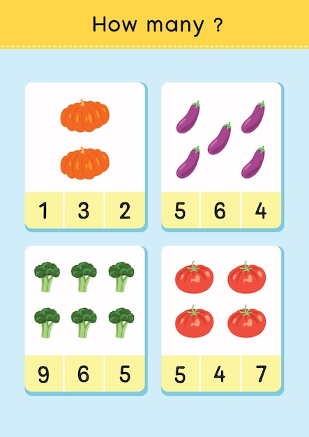 Liczenie, Ile Arkuszy Edukacji Warzyw Dla Dzieci Arkusz Matematyki Dla Dzieci Do Wydrukowania