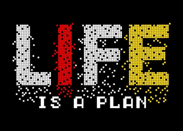 Life Is Plan Typografia Do Koszulki Z Nadrukiem