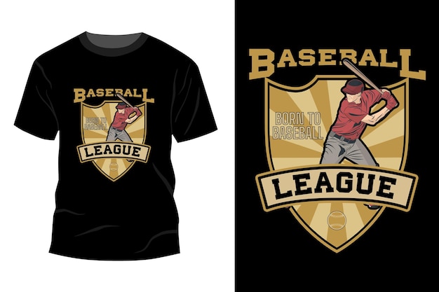 Liga Baseballowa Urodzona Do Projektu Koszulki Baseballowej W Stylu Vintage Retro