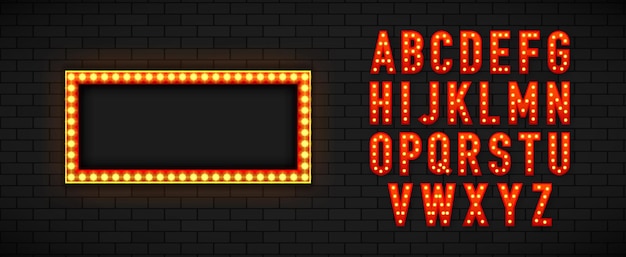 Lightbox i Alphabet Marquee Lightbox billboard z czcionką żarówki dla szablonu na ścianie