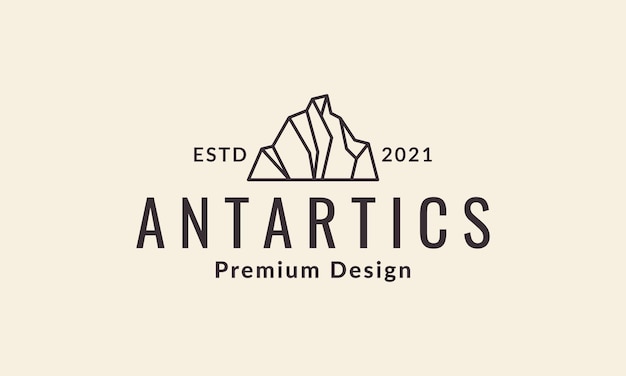 Linia Góry Lodowej Antarktyczne Logo Wektor Symbol Ikona Projekt Graficzny Ilustracja