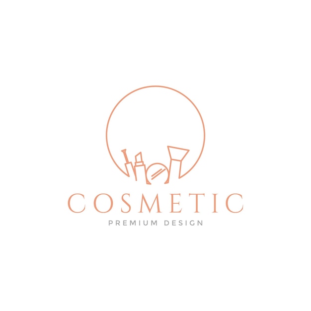 Linia Kobiecy Kosmetyczny Logo Symbol Ikona Wektor Projekt Graficzny Ilustracja Pomysł Kreatywny