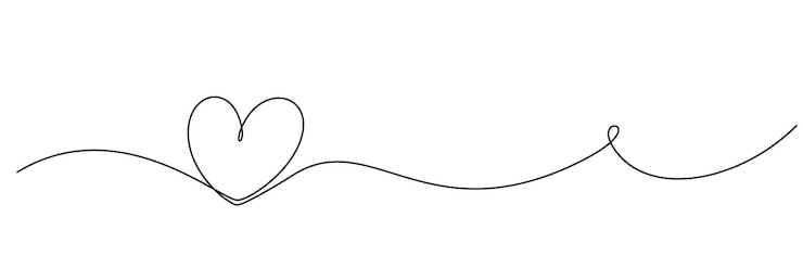 Wektor linia serca kulas rysunek wstążka wektor doodle szkic miłość ślub i walentynki ręcznie rysowane serca w linii kulasów na białym tle