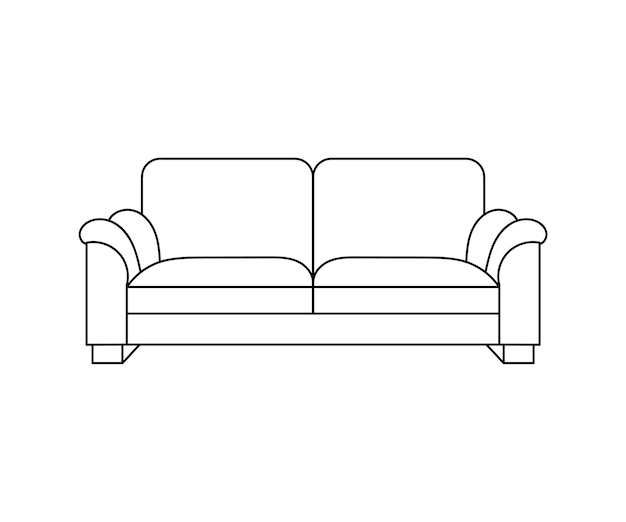 Linia sof Ikony Projektowanie mebli Kolekcja ilustracji sofy Zestaw nowoczesnych mebli izolowanych