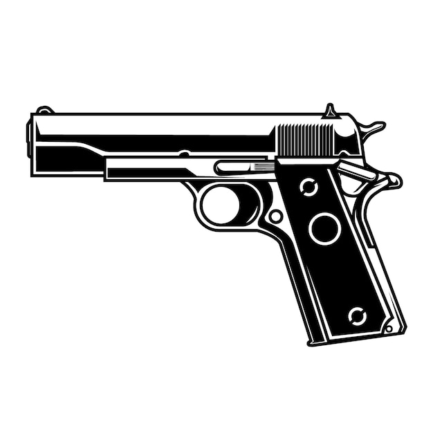 linia sztuki wektorowej pistolet 1911