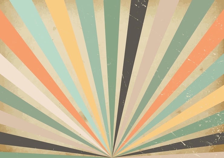Wektor linia w stylu lat 70. klasyczny vintage retro rays tło abstrakcyjne retro sunbeam geometryczne pat
