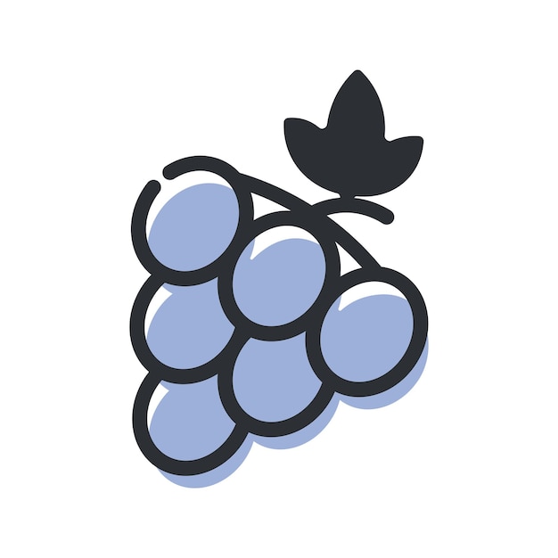 Linia winogron ikona zarys wektor znak liniowy piktogram izolowany na białym tle Ilustracja logo