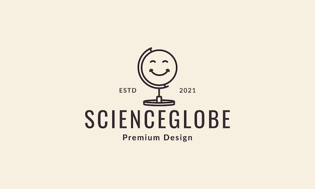 Plik wektorowy linie kreskówka glob hipster logo wektor ikona ilustracja projekt