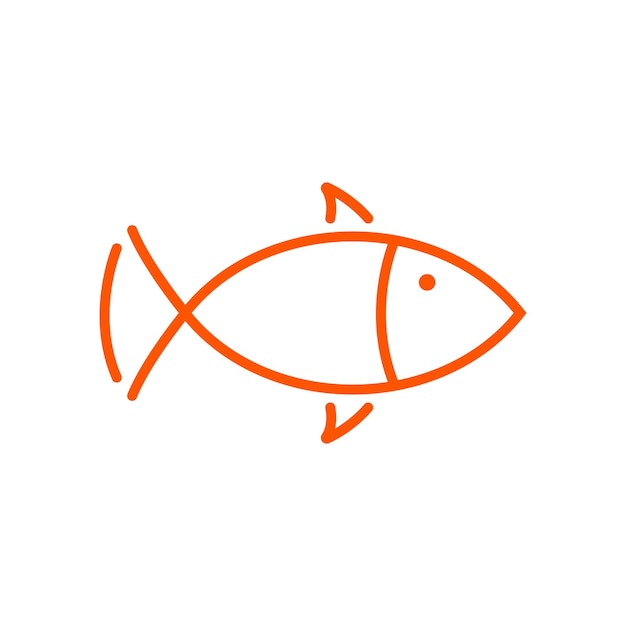 Liniowe Logo Ryb Rysunek Zarys Zwierząt Wodnych Ikona Ryb Dla Menu Restauracji I Potraw Izolowany Na Białym Tle Ilustracji Wektorowych