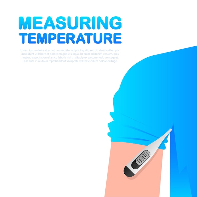 Liniowy pomiar temperatury do projektowania medycznego Logo wektorowe