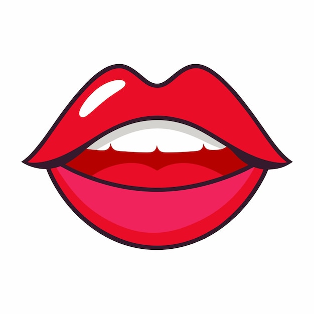 Lips clipart zmysłowe czerwone usta ilustracja