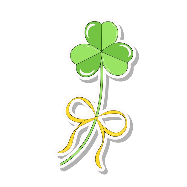 Liść Koniczyny Z Kokardą Naklejka Symbol St Patricks Day