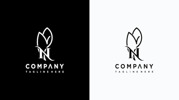 liść litery n projektowanie logo