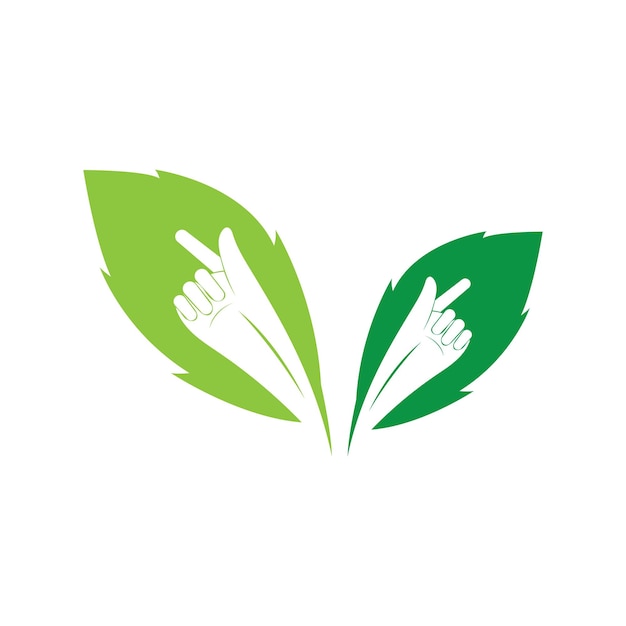 Liść Pielęgnacja Logo Projekt Wektor Ikona Symbol Szablon Ilustracja