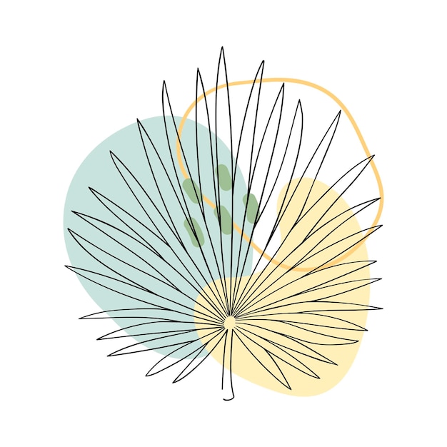 Liście Boho O Abstrakcyjnym Kształcie. Palm Streszczenie Wektor Ilustracja Botaniczna. Tropikalne Liście Palmowe Clipart.