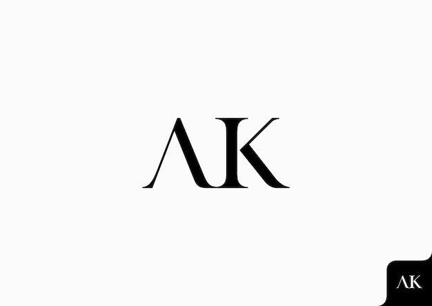 List AK ikona logo płaski minimalistyczny kolorowy czarno-biały