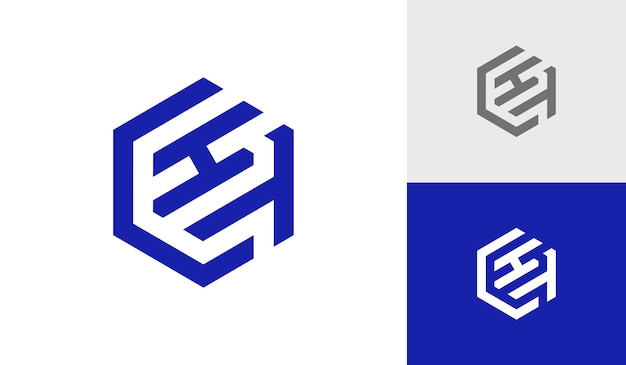 List CHT początkowy sześciokątny monogram logo wektor projektu