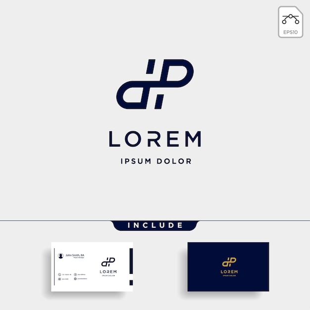 List Dp Pd Dhp Logo Design Prosty Wektor Elegancki