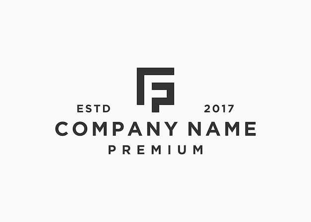 list fp kwadratowy projekt logo wektor ilustracja szablon