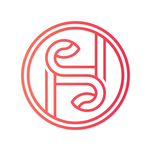 Plik wektorowy list hs sh logo szablon wektor nowoczesne korporacyjne, abstrakcyjne logo listu