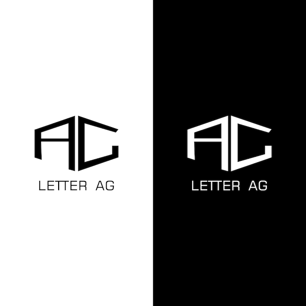 Plik wektorowy list logo czarno-biały design vector
