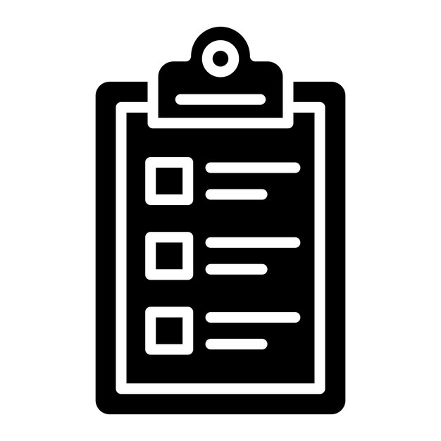 Lista kontrolna Ilustracja projektu ikony wektorowej