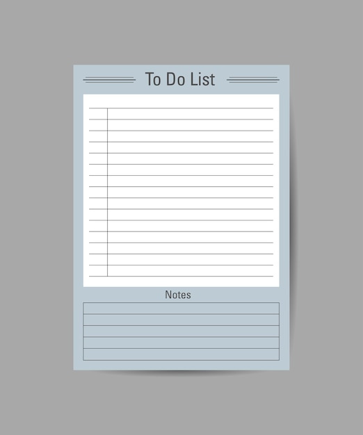 Lista kontrolna lista rzeczy do zrobienia ilustracji wektorowych na białym i niebieskim tle